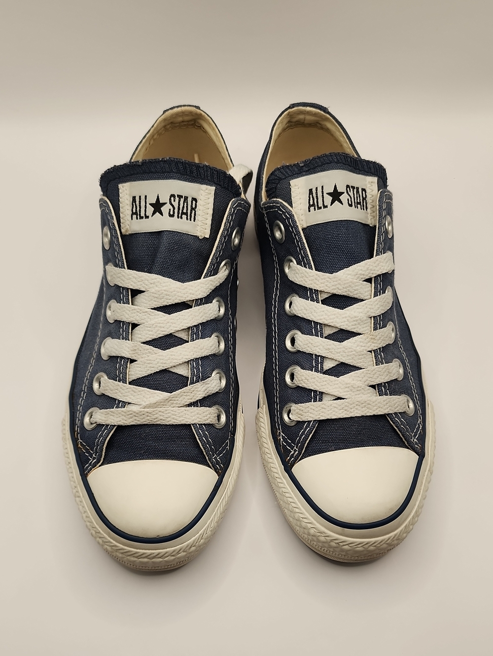 Old Converse All Star Low Top Sneakers — Navy Blue & White, 2012